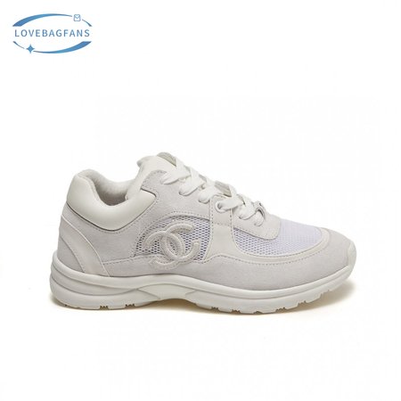 Chanel Low Top Trainer CC Triple White Sneaker