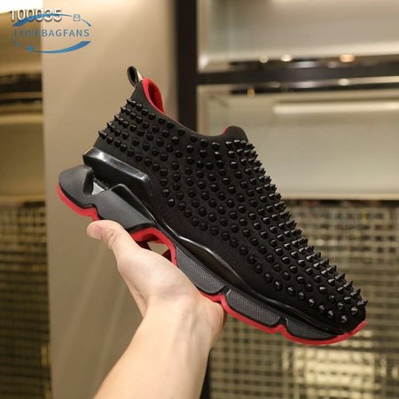 Christian Louboutin Spike Sock Black Red Sneaker