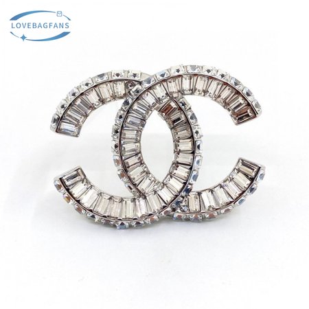 Chanel Strass CC Brooch Silver