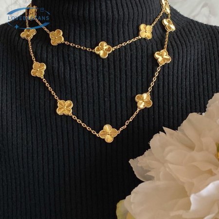 Van Cleef & Arpels Vintage 18K Yellow Gold Alhambra Necklace