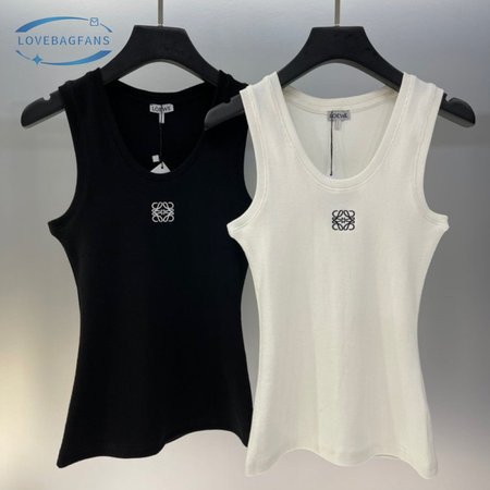 Loewe Cotton Anagram Tank Top White Black