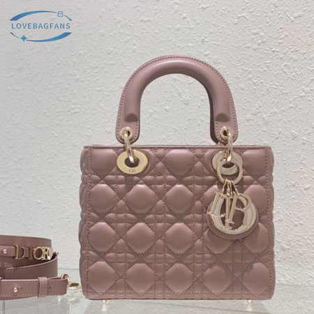 Dior Small Lady Dior My Abcdior Bag Peony Pink Cannage Lambskin