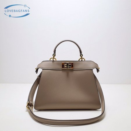 Fendi Peekaboo Iseeu Small Dove Gray Leather Bag