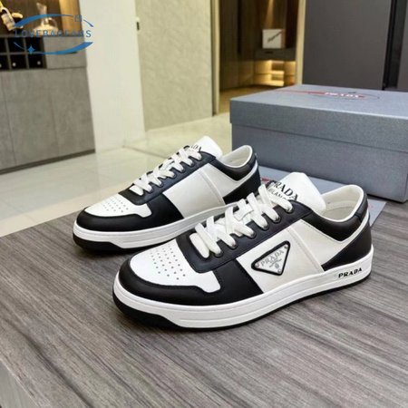 Prada Downtown Low Top Sneakers Leather White Black