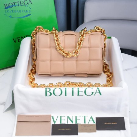 Bottega Veneta Almond Maxi Intrecciato Leather Chain Cassette Bag