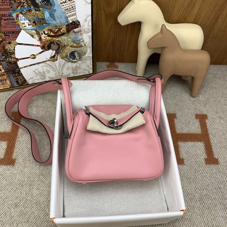 Hermes Lindy 26 Veau Swift Leather 3Q Rose Sakura Palladium Hardware 2016