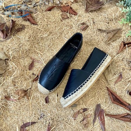 Saint Laurent Black Espadrilles With Logo