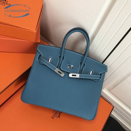 Hermes Blue Birkin Handmade Bag