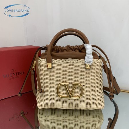 Valentino Garavani VLogo Signature Wicker Tote Bag