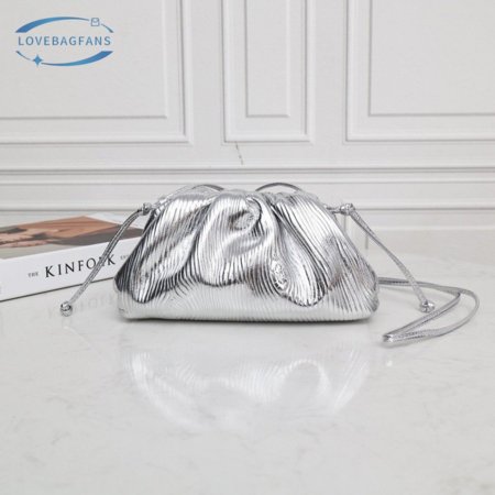 Bottega Veneta Mini Pouch Silver