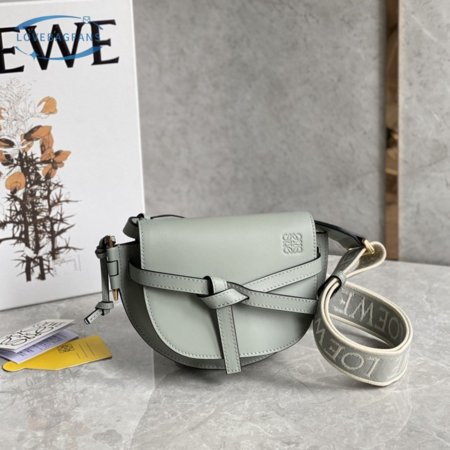 Loewe Mini Gate Bag In Soft Calfskin And Jacquard