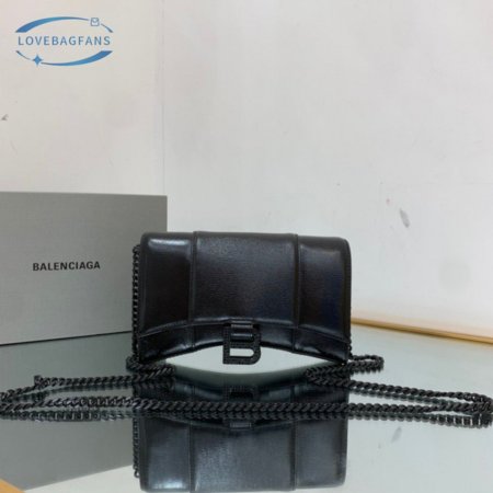 Balenciaga Hourglass Wallet On Chain Box In Black 656050