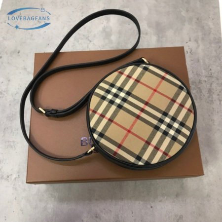 Burberry Vintage Check And Leather Louise Bag Archive Beige/Black 80580051