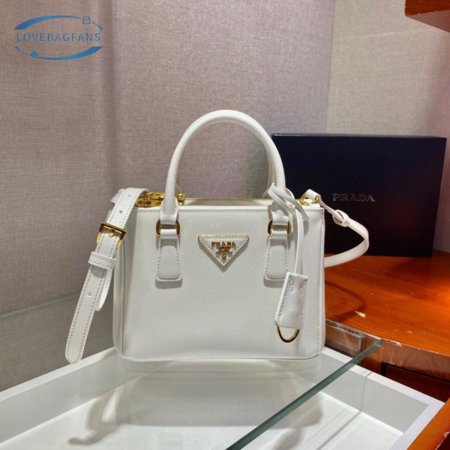 Prada Galleria Saffiano Leather Mini-Bag White 1BA906