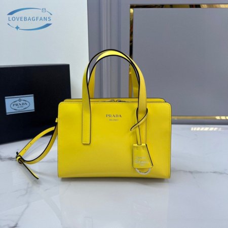 Prada Re-Edition 1995 Brushed-Leather Mini Handbag Yellow 1BA357