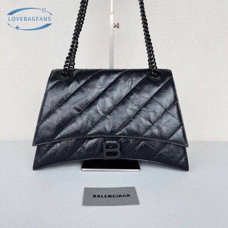 Balenciaga Crush Large Chain Bag Quilted In Black