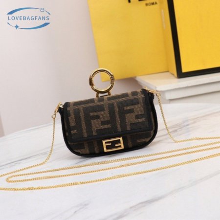 Fendi Nano Baguette Charm Brown 7AR844A6V5F17U4