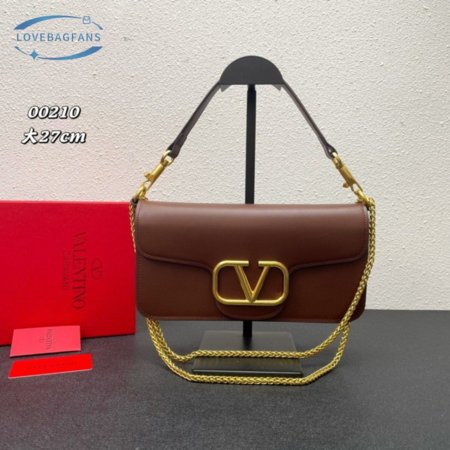 Valentino Loco Calfskin Shoulder Bag Gingerbread WB0K30ZXL_PVG