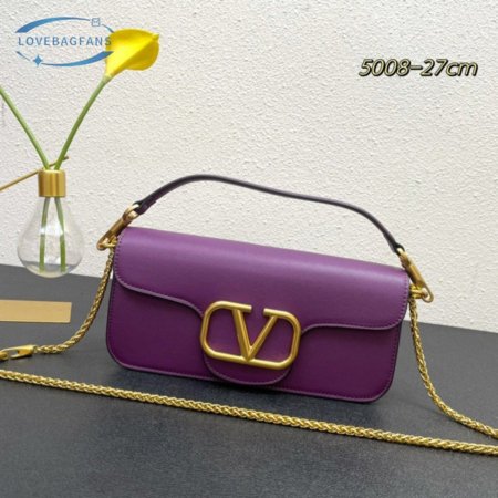 Valentino Loco Calfskin Shoulder Bag Prune WB0K30ZXL_ZA2