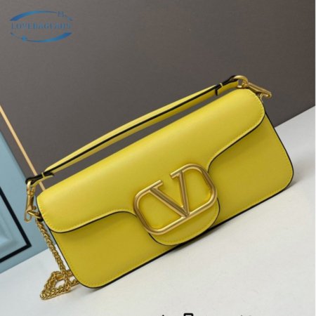 Valentino Loco Calfskin Shoulder Bag Yellow WB0K30ZXL_KN8