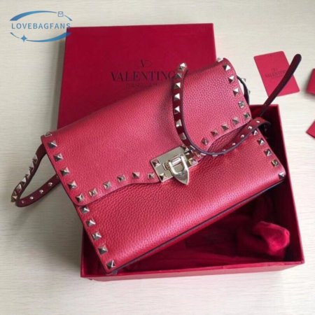 Valentino Small Rockstud Grainy Calfskin Crossbody Bag Rose Violet WB0181VSF_M24