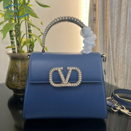 Valentino Small Vsling Calfskin Handbag With Jewel Handle Ultramarine 1W2B0F53NQG_7E1