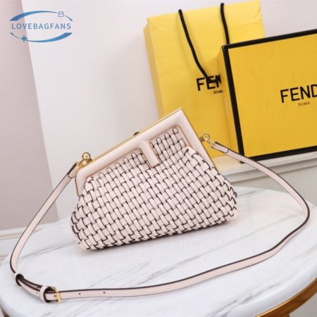 Fendi First Small Pink Braided Leather Bag