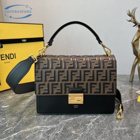 Fendi Kan I Black Leather Bag 8BT315A5TZF13WB