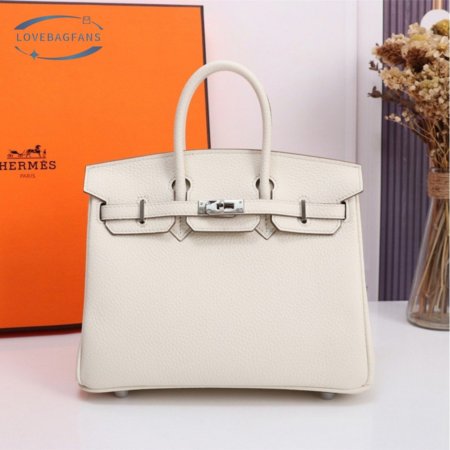 Hermes Birkin 30 White Clemence Palladium Hardware