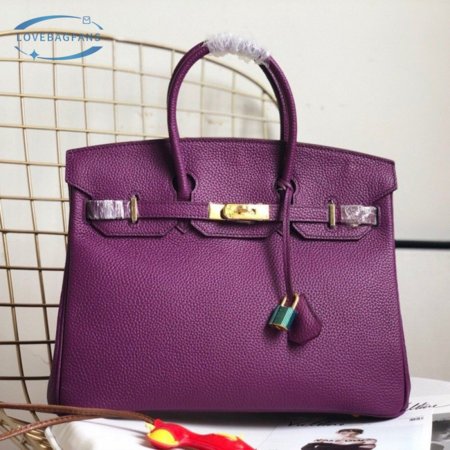 Hermes Birkin HAC Togo 30 Noir Purple