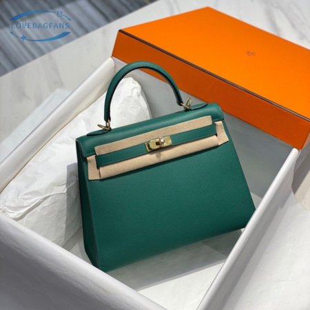 Hermes Kelly 25 Sellier Vert Vertigo Epsom Gold Hardware