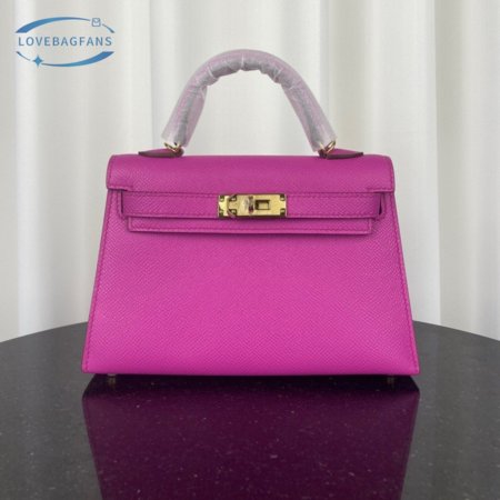 Hermes Mini Kelly 20 II Rose Pourpre Bag