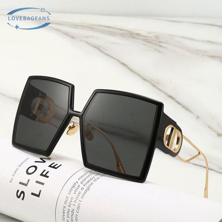 30MONTAIGNE SU Oversized Black Square Sunglasses