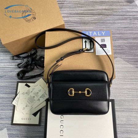 Gucci Horsebit 1955 Small Shoulder Bag Black