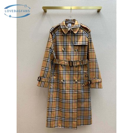 Burberry Check Gabardine Trench Coat