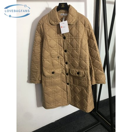 Dior CD Small Bee Rhombus Mid-Length Padded Coat