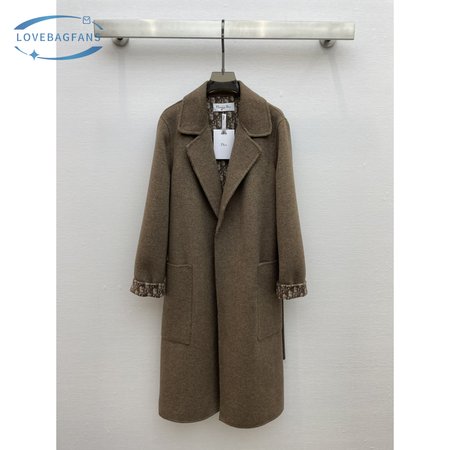 Dior Logo Reversible Lapel Wool Coat