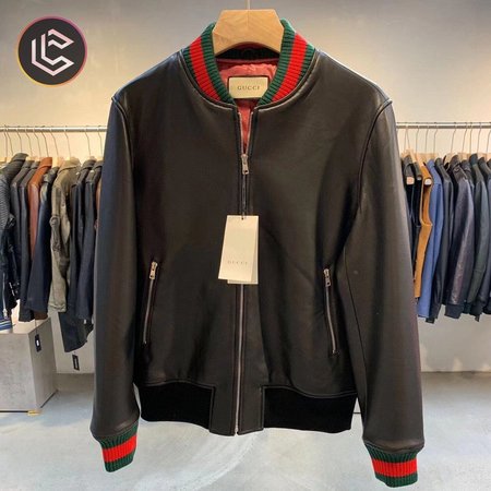 Gucci Leather Jacket With Web 431343 48-58