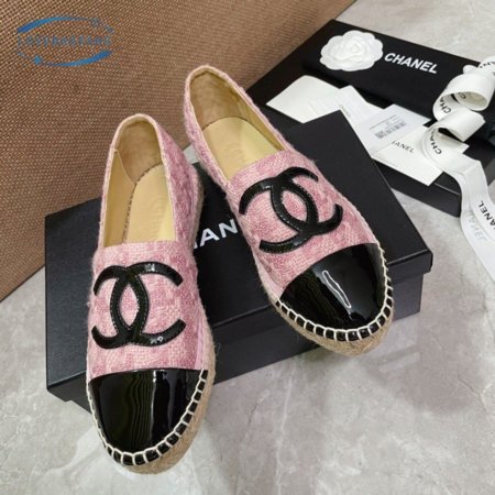 Chanel Espadrilles Cotton Tweed & Grosgrain Pink 35-40