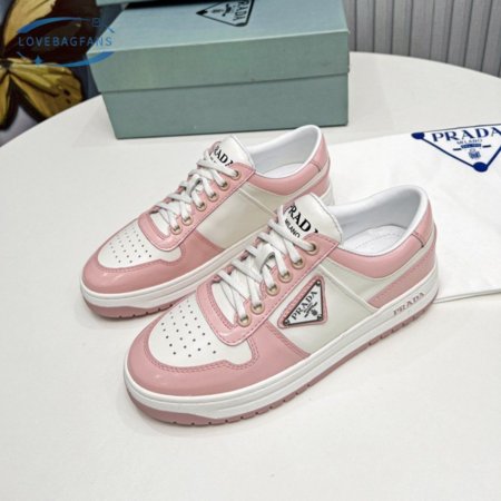 Prada District Perforated Leather Sneakers Pink 35-39