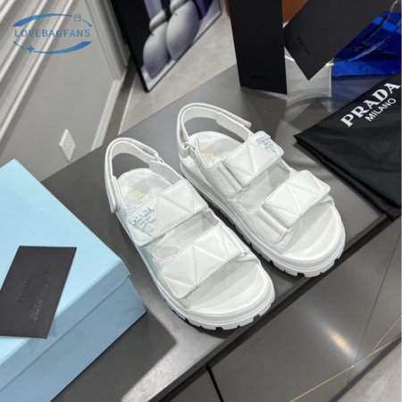 Prada Padded Nappa Leather Sandals White 35-40