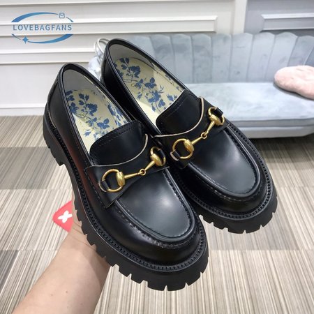 Gucci Leather Lug Sole Horsebit Loafer 35-39